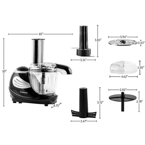 OVENTE 1.5-Cup Single Speed Black Mini Food Processor Chopping