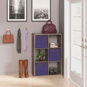 13 in. D x 13 in. H x 13 in. W Purple Fabric Cube Storage Bin