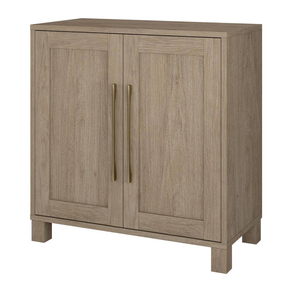 Antiqued Gray Oak 28" Adjustable Shelf Accent Cabinet