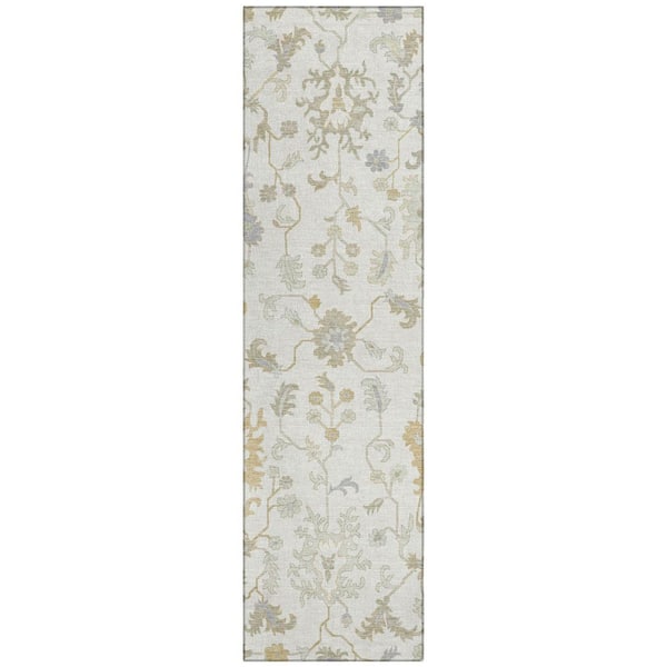 Chantille Machine Washable Indoor/Outdoor Abstract ACN1854 Ivory 2 ft. 3 in. x 7 ft. 6 in. Runner Rug