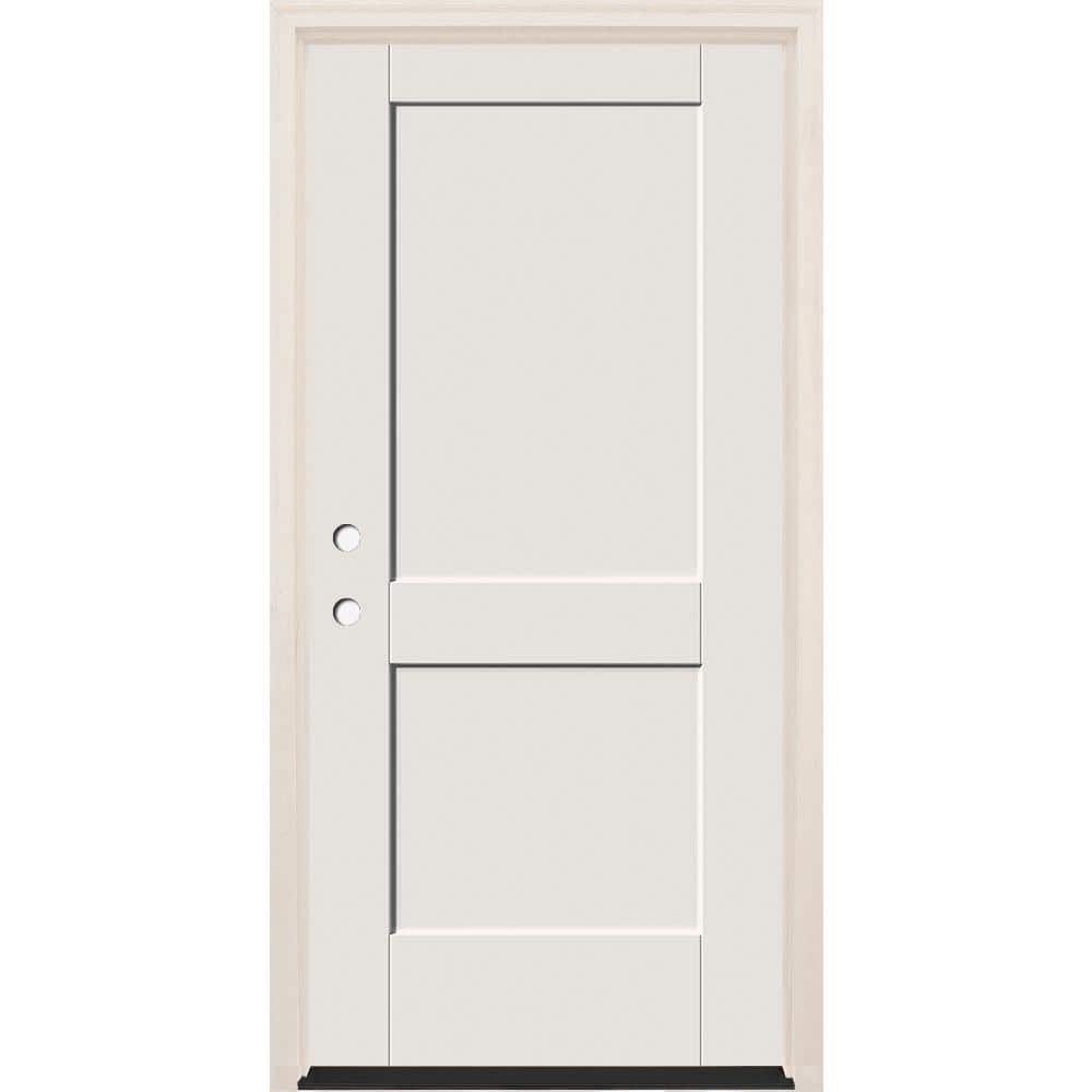 32 in. x 80 in. 2 Panel Right-Hand Unfinished Fiberglass Prehung Front Door with 4-9/16 in. Frame and Bronze Hinges price history on PriceWatchPro