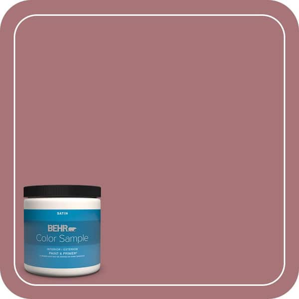 BEHR PREMIUM PLUS 8 oz. #S130-5 Heirloom Rose Satin Enamel Interior/Exterior Paint & Primer Color Sample