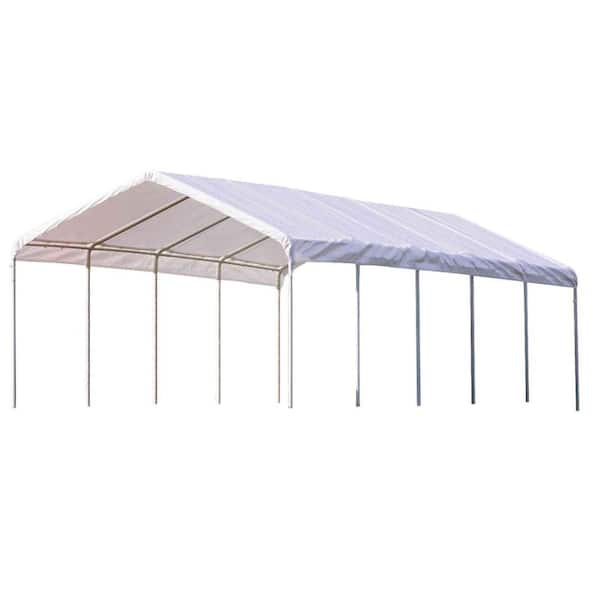 ShelterLogic 12 ft. W x 30 ft. D SuperMax Premium Canopy in White with Steel Frame and Patented Twist-Tie Tension Feature