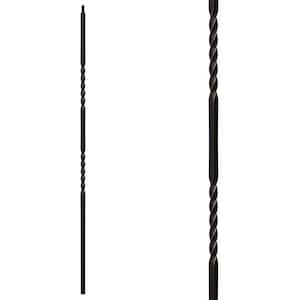 Stair Parts 44 in. x 1/2 in. Oil Rubbed Bronze Double Twist Iron Baluster for Stair Remodel