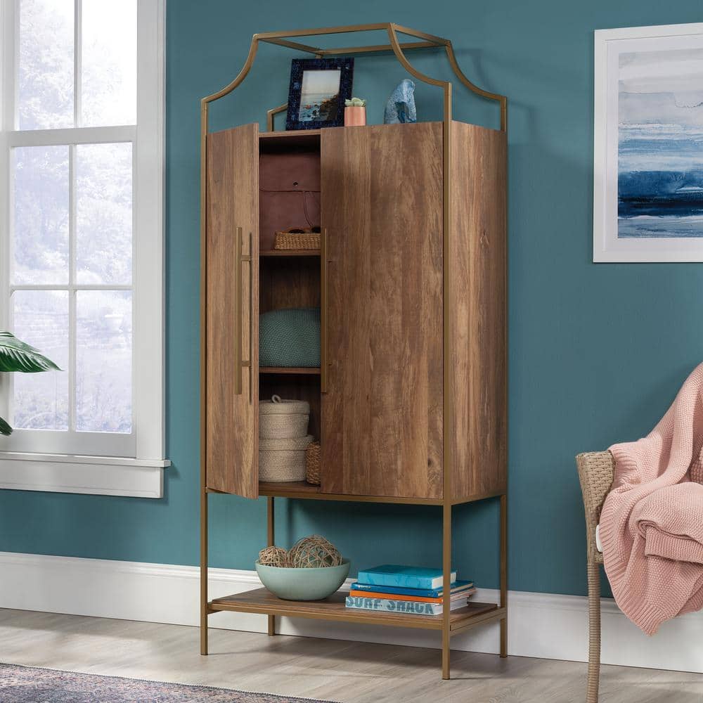 Sindoori Mango Brown Storage Cabinet with Adjustable Shelving
