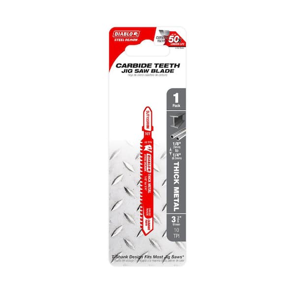 DIABLO 3-3/5 in. 10 TPI Carbide T-Shank Jig Saw Blade for