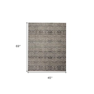 4 x 6 Gray and Ivory Abstract Area Rug