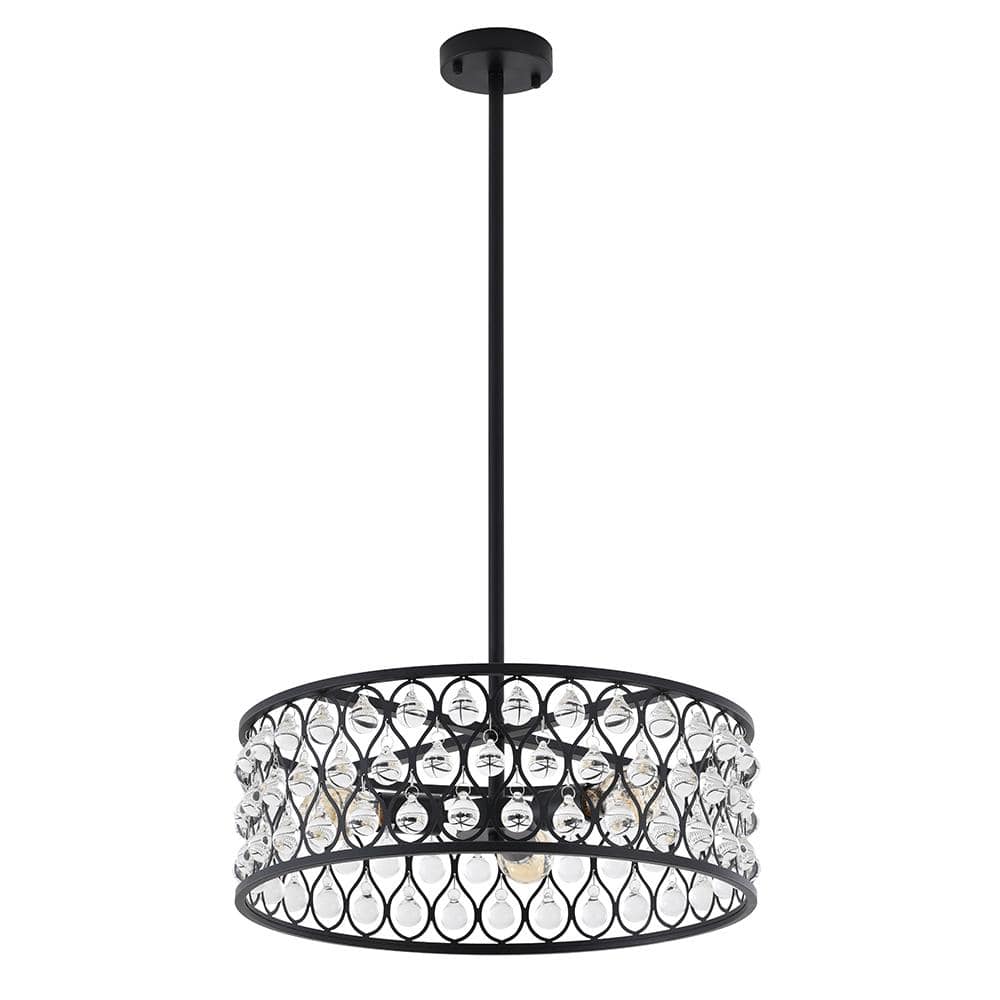 Finch 3-Light Black Chandelier