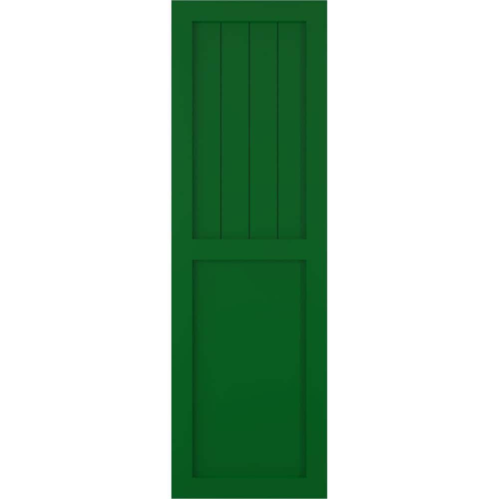 "12"" x 62"" True Fit PVC Farmhouse/Flat Panel Combination Fixed Mount Board and Batten Shutters, Viridian Green (Per Pair)" price history on PriceWatchPro
