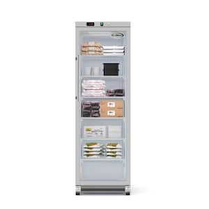 24 in. 12 cu. ft. Manual Defrost Upright Freezer Glass Door Commercial Reach in Stainless-Steel Garage Ready