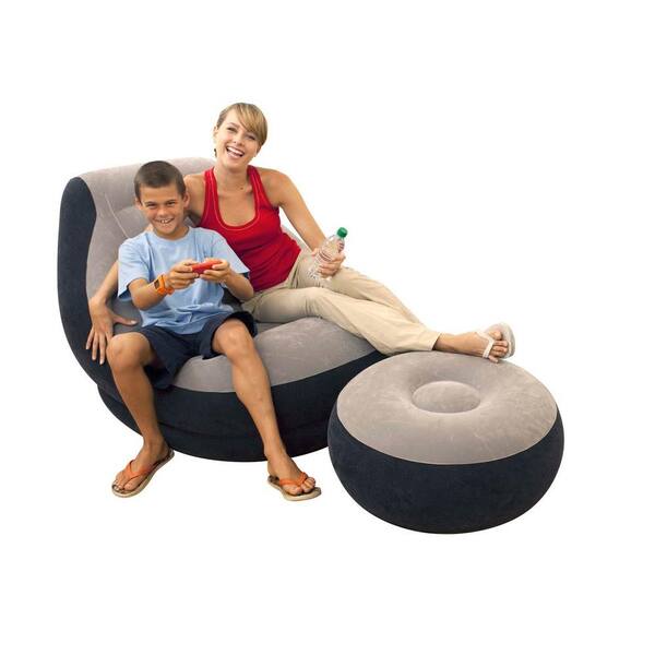 Details about  / Inflatable Ultra Lounge Chair Ottoman Large Video Gaming Seat Bean Bag Intex USA