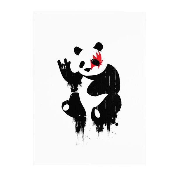 Trademark Fine Art 24 in. x 16 in. Panda Rocks Canvas Art