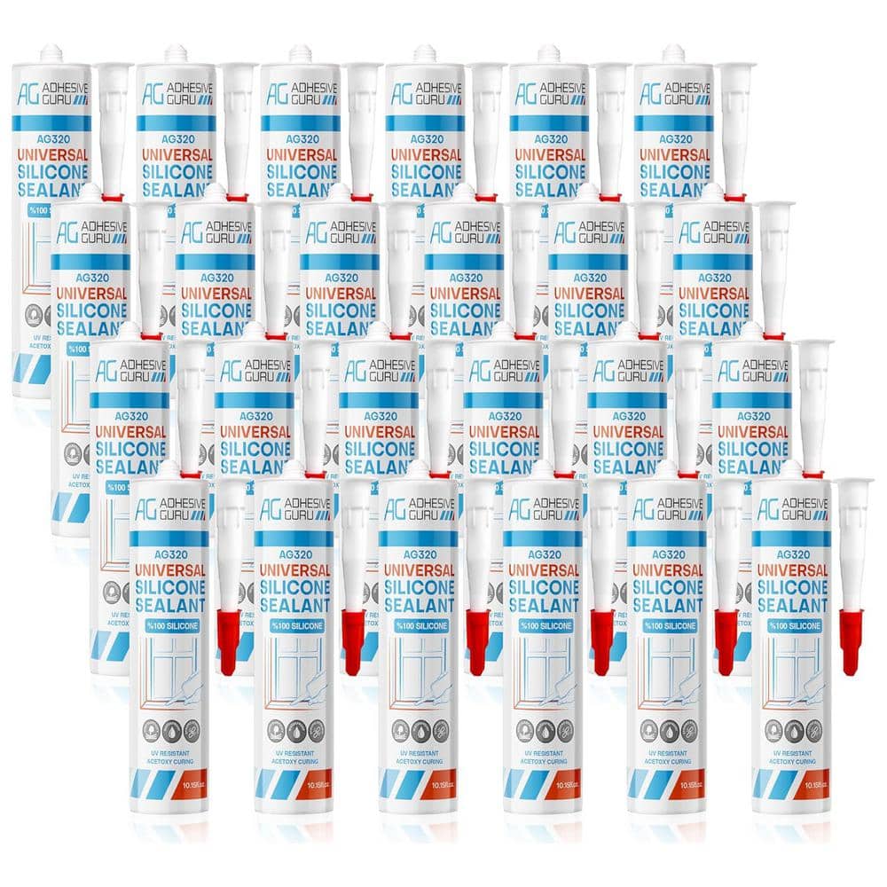 AG320 10.15 oz. Transparent Clear 100% Silicone Sealant, Fast Cure, Semi Pe