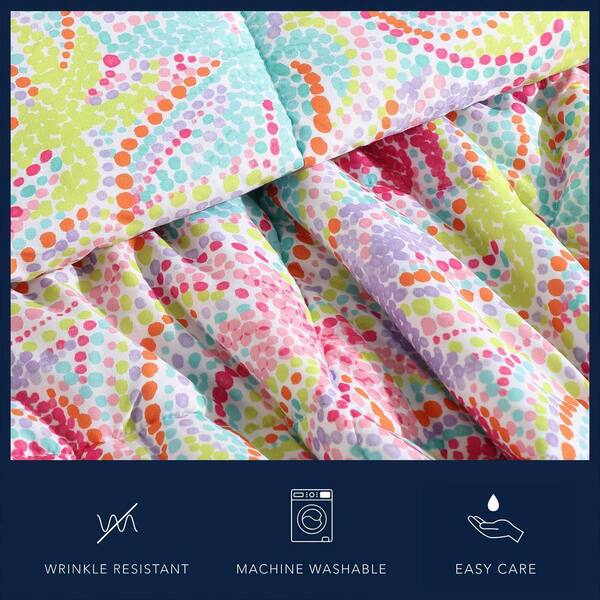 Nautica Sutton Palm Trees 3-Piece Rose/Aqua Microfiber Twin