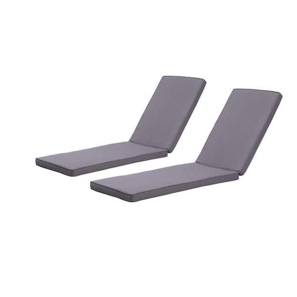 Amucolo 74.41 in. x 22.05 in. x 2.76 in. Replacement Outdoor Chaise Lounge Cushion in Gray (2-Pack)
