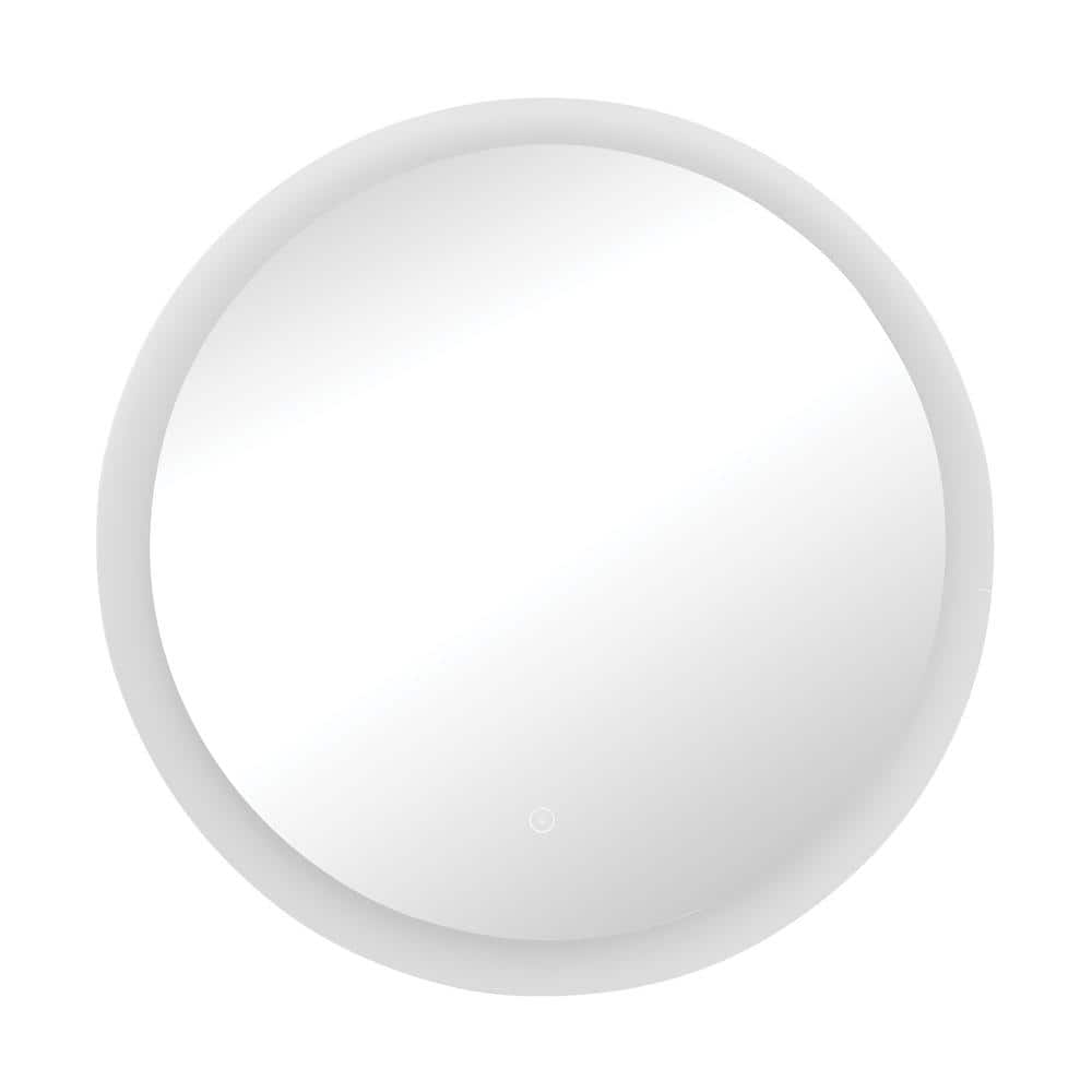 22 in. W x 22 in. H Frameless Circle LED Light Bathroom Vanity Mirror in Al