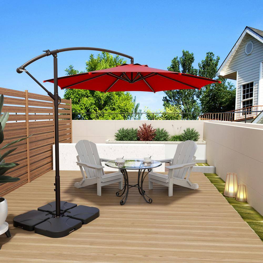 Black Plastic Fillable Parasol Base for Outdoor Umbrellas