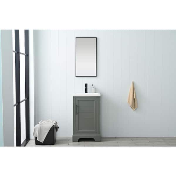 Vanity Art Vannes 20 in. W x 16 in. D x 34.5 in. H Single Sink Bathroom Vanity in Vintage Green with Ceramic Top