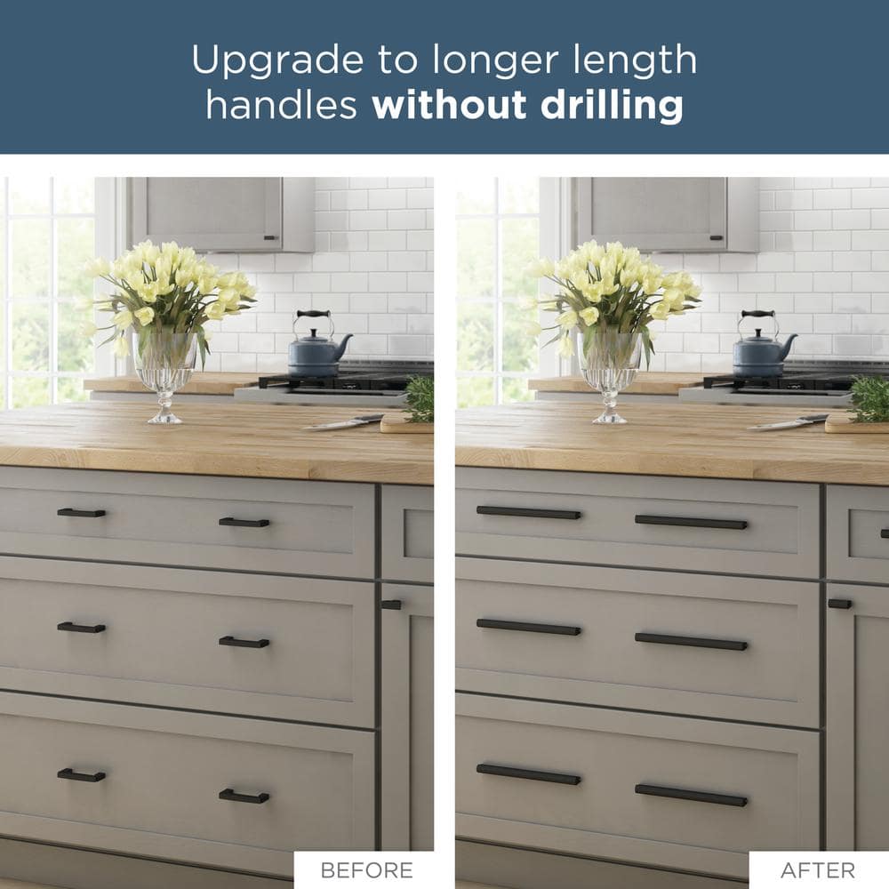 Matte Black Adjustable Brass Cabinet Drawer Pulls with Mounting Hardware