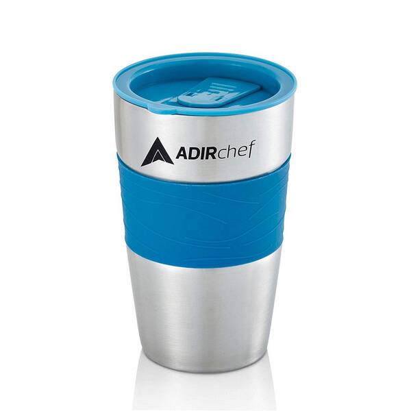 AdirChef 15 oz. Crystal Blue Stainless Steel Travel Mug (2-Pack)