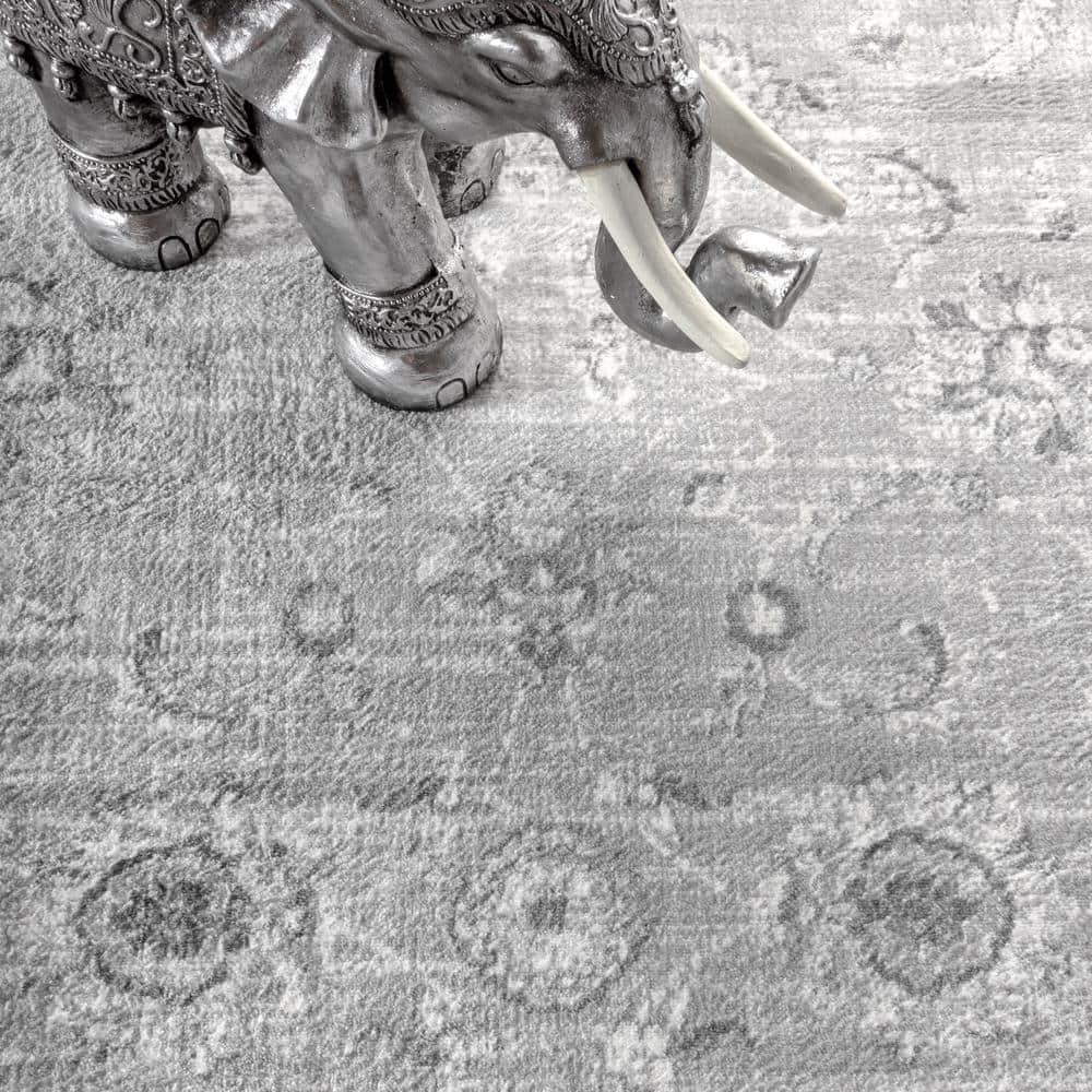Handmade Gray Synthetic Rectangular 4' x 6' Area Rug