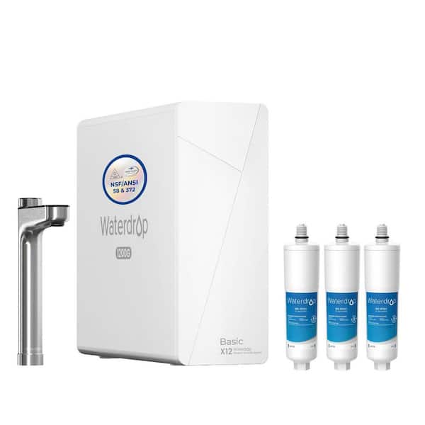 Waterdrop All-in-One Water Care Set: WD-X12 Tankless RO System (11-Stage BPA-Free) and 3-Pack WD-AP431-3 Hot Water Scale Inhibitor