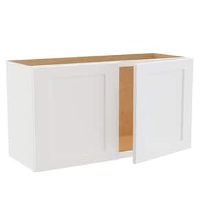 Newport Pacific White Painted Plywood Shaker Stock Assembled Wall Kitchen Cabinet 12 in. x 18 in. x 33 in. Soft Close