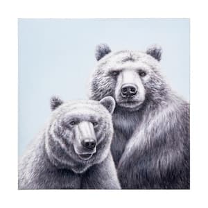 "Bear-Faced" Unframed Handpainted Animals Wall Art 32 in. x 32 in .