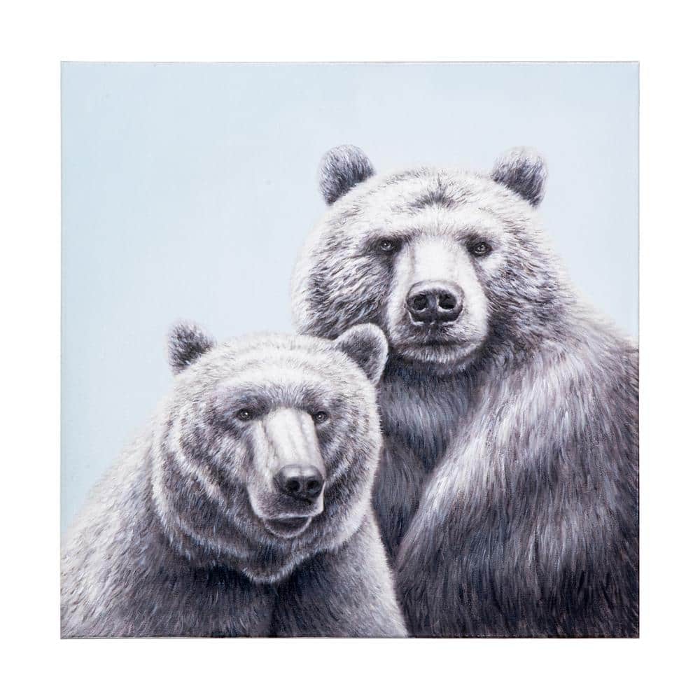 Bear-Faced Unframed Handpainted Animals Wall Art 32 in. x 32 in . price history on PriceWatchPro
