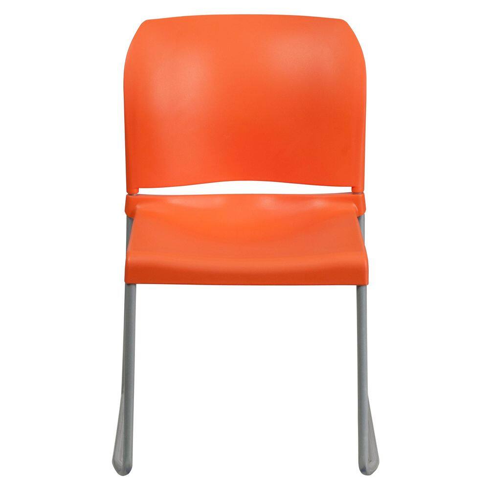 Hercules 880 lb. Capacity Orange Metal Stack Chair with Sleek Design