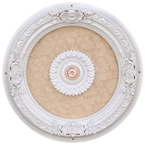 2 in. x 24 in. x 24 in. Petite Blanco Chandelier Polysterene Ceiling Medallion Moulding