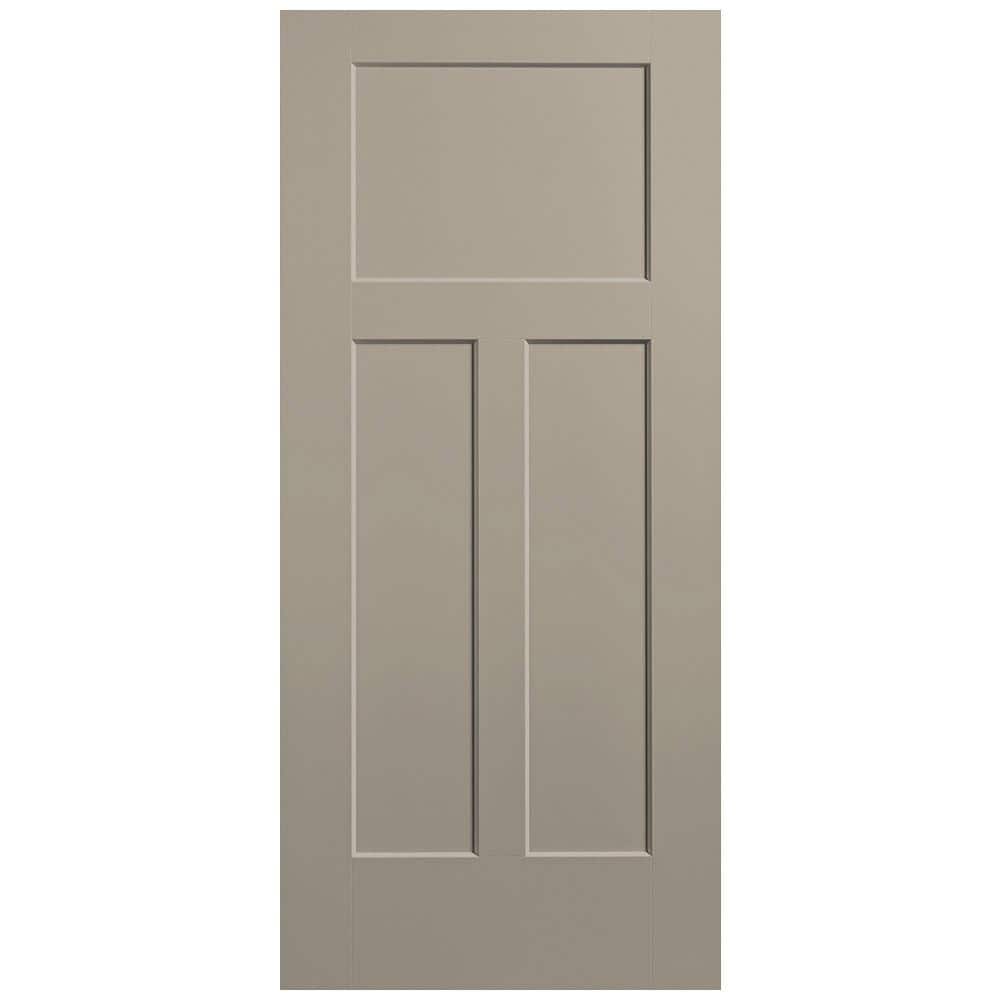 36 in. x 80 in. 3-Panel Winslow Single Bore Solid Core Smoked Tan Molded Composite Interior Door Slab price history on PriceWatchPro