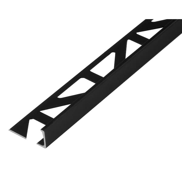 DUROSOL 0.3125 in. D x 98.5 in. W x 98.4 in. L L-Shape Aluminum Pwdr Ctd Matte Black Molding and Transition Trim