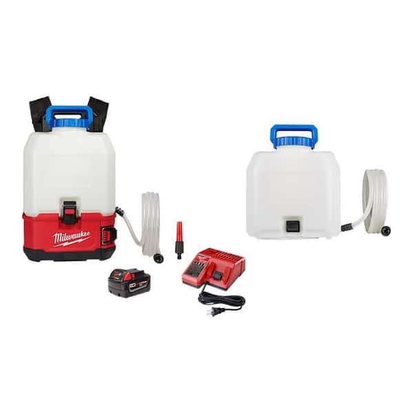 Milwaukee M18 18-Volt 4 Gal. Lithium-Ion Cordless Switch Tank Backpack Water Supply Kit with Battery, Charger & (2)Tank Assemblies