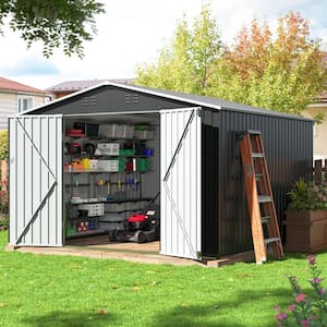 10 ft. W x 10 ft. D Metal Outdoor Storage Shed with Lockable Doors and Vents (100 sq. ft.)