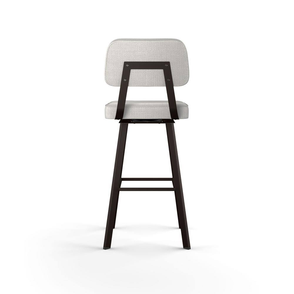 Clarkson 32'' Pale Gray and Dark Brown Metal Swivel Stool