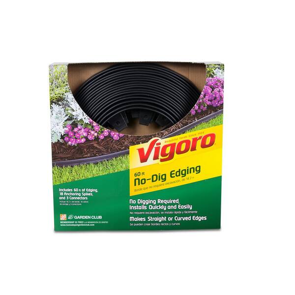 Vigoro 60 ft. No-Dig Landscape Plastic Edging Kit