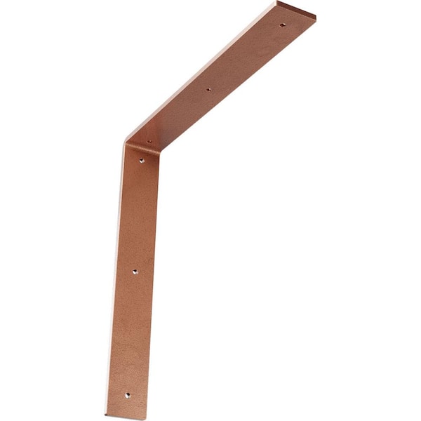 Ekena Millwork 14 in. x 2 in. x 14 in. Steel Hammered Copper Hamilton Bracket