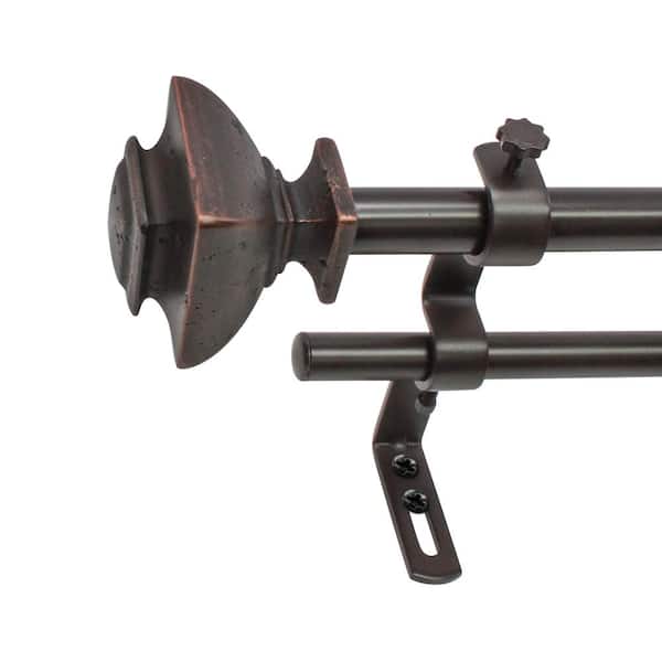 Montevilla 26 In 48 Double Curtain Rod Oiled Bronze 30026 26ob 48 In Double Curtain Rod Oiled, Home Depot Curtain Rods Canada