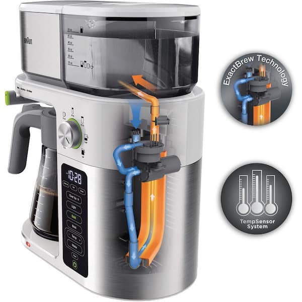 Braun MultiServe 10-Cup SCA Certified Coffee Maker with Internal Water  Spout and Glass Carafe in White KF9150WH - The Home Depot