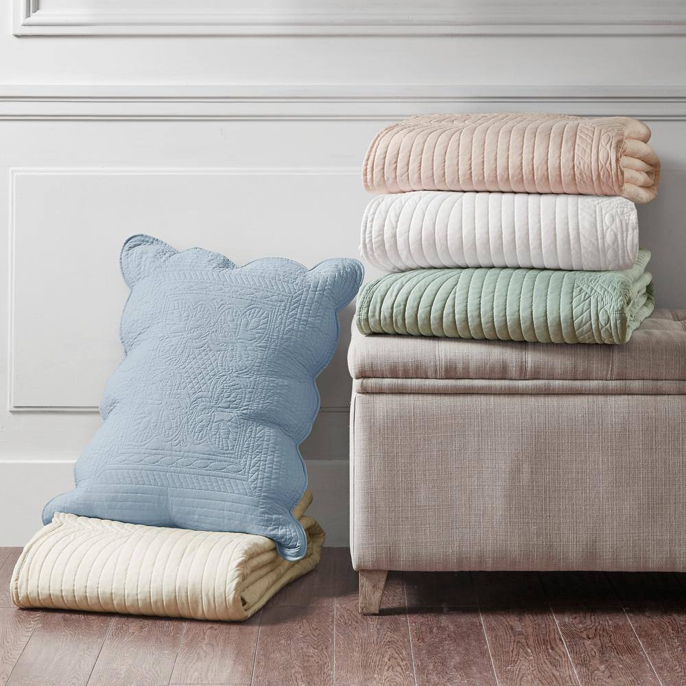 Seafoam Green Microfiber Reversible Full/Queen Quilt Set