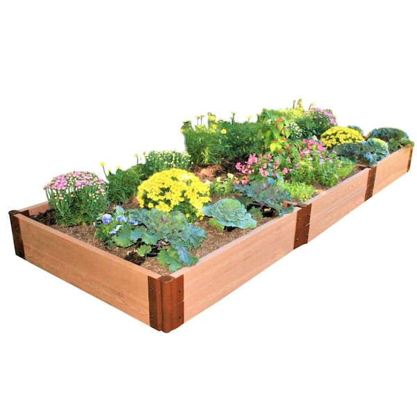 Frame It All Two Inch Series 4 ft. x 12 ft. x 11 in. Classic Sienna Composite Raised Garden Bed Kit