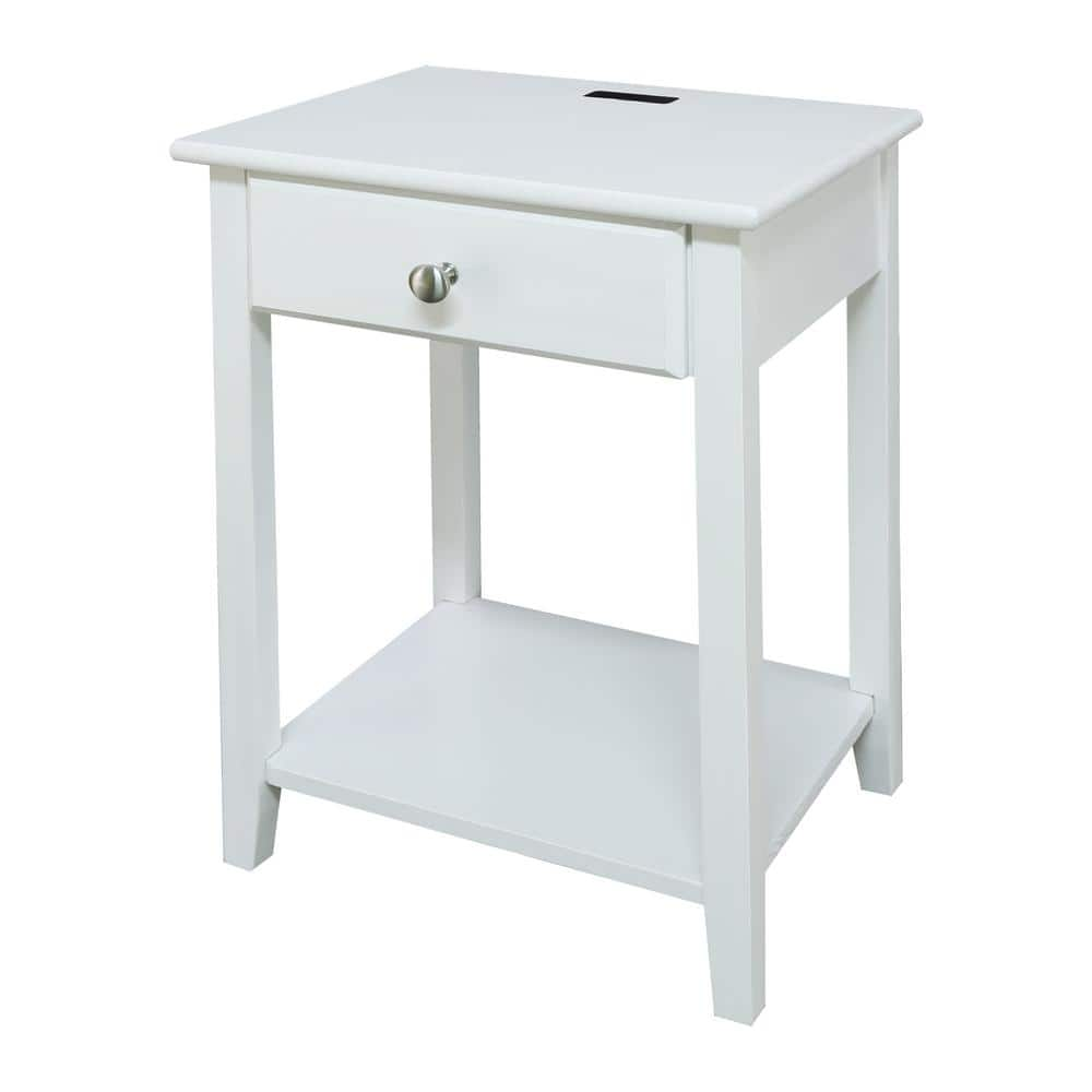 white nightstand usb