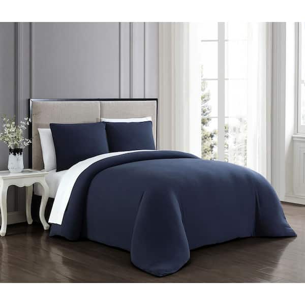 Unbranded Gweneth Super Soft 3 Piece Navy Queen Comforter Set