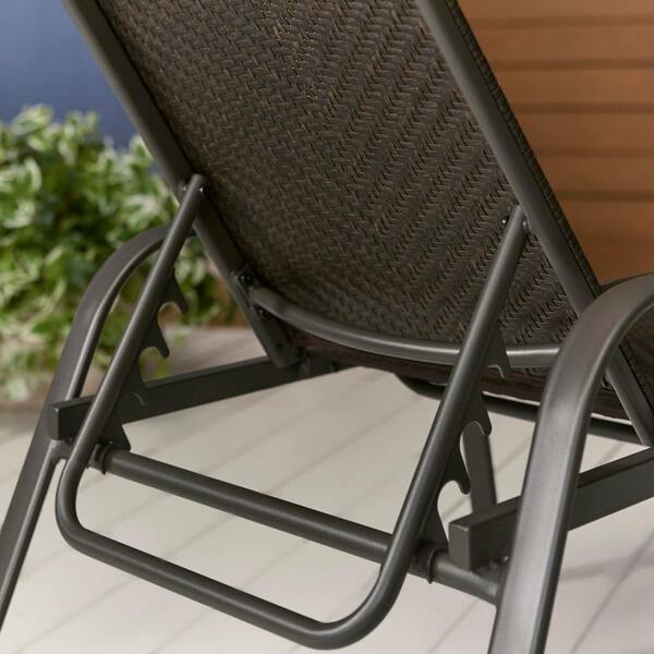 hampton bay adjustable stacking wicker outdoor patio chaise lounge