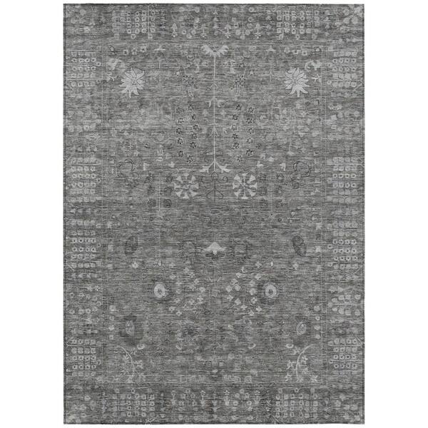 Chantille Machine Washable Indoor/Outdoor Abstract ACN2231 Pewter 5 ft. x 7 ft. 6 in. Area Rug