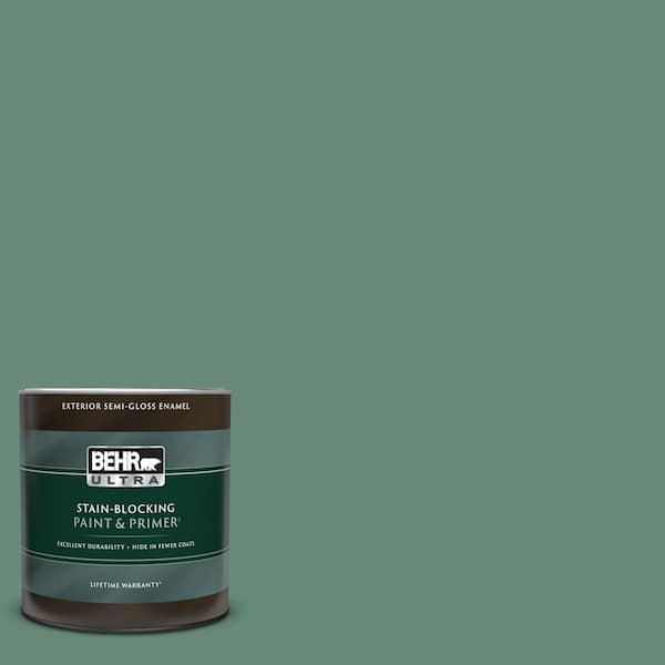 BEHR ULTRA 1 qt. #PPF-35 Green Adirondack Semi-Gloss Enamel Exterior Paint & Primer