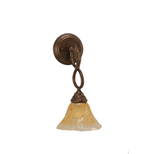 Filament Design Concord 1-Light Bronze Wall Sconce with Amber Crystal Glass