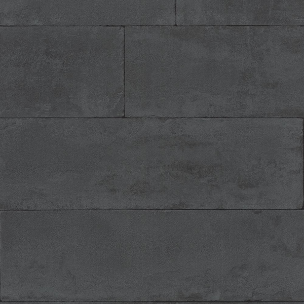 Unbranded Exposed Dark Grey and Black Textured Concrete Blocks Non-Woven Non-Pasted Matte Wallpaper (Covers 57 sq.ft.)