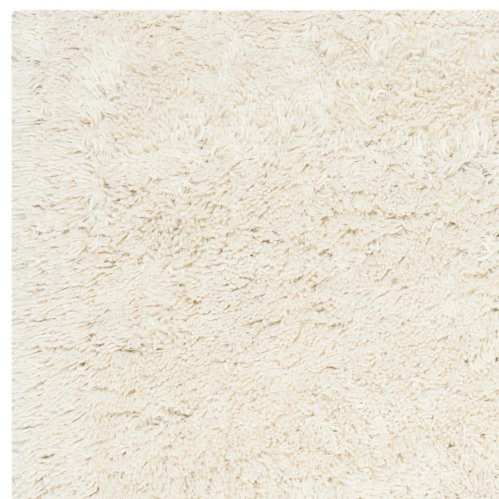 Ivory Hand-Tufted Shag Area Rug 4' x 6'